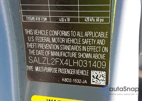 2020 Land Rover Range Rover Evoque First Edition from USA, damaged, VIN SALZL2FX4LH031409